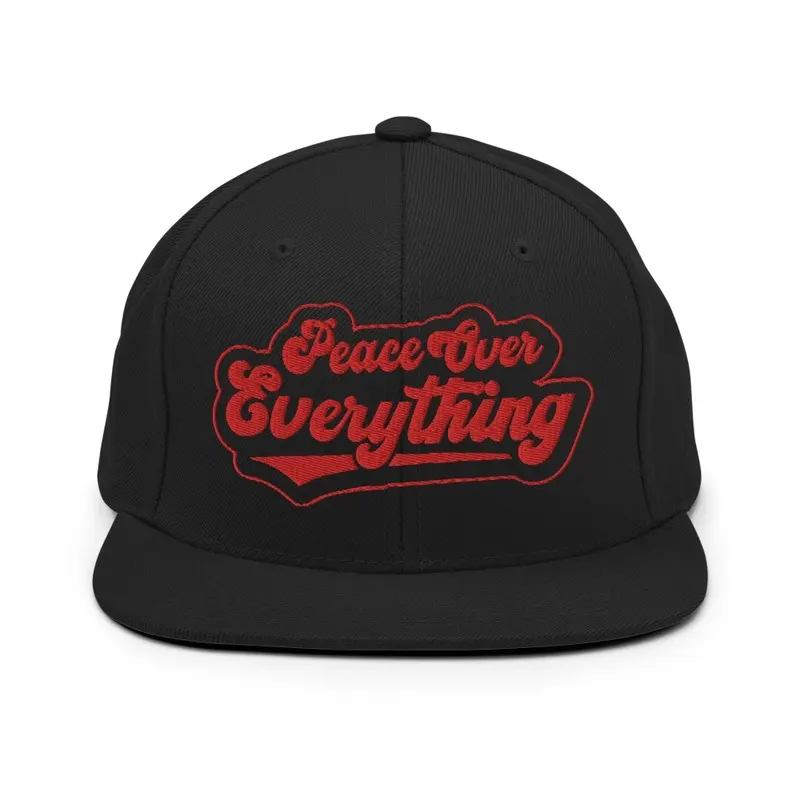 Red Logo Peace Over Everything Snapback